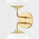 Stella 2 Light 7 inch Aged Brass Wall Sconce Wall Light 