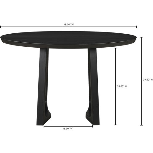 Silas 48 X 48 inch Black Ash Dining Table, Round