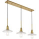 Waltz 3 Light 41 inch Brass Pendant Ceiling Light