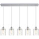 Ballston Cobbleskill 5 Light 36.5 inch Polished Chrome Linear Pendant Ceiling Light