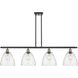 Ballston Ballston Dome Island Light Ceiling Light in Black Antique Brass, Seedy Glass