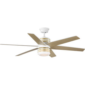 Carrollwood 56 inch White with White/Natural Cherry Blades Ceiling Fan