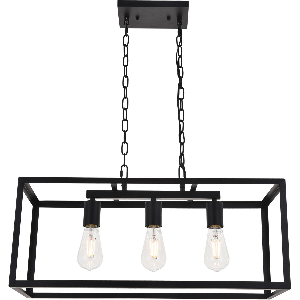 Resolute 3 Light 25 inch Black Pendant Ceiling Light