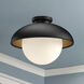 Alora Mood Rubio 1 Light 16 inch Matte Black/Opal Matte Glass Flush Mount Ceiling Light