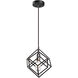 Geometry Series 1 Light 10.5 inch Rusty Black Pendant Ceiling Light