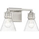 Chatham Square 2 Light 15 inch Brushed Nickel Bath Light Wall Light