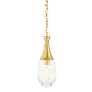 Southold 1 Light 5.5 inch Aged Brass Pendant Ceiling Light, Small
