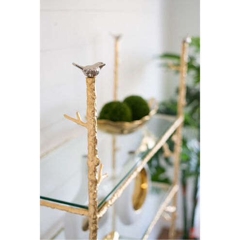 Bird and Branch Gold Bookcase