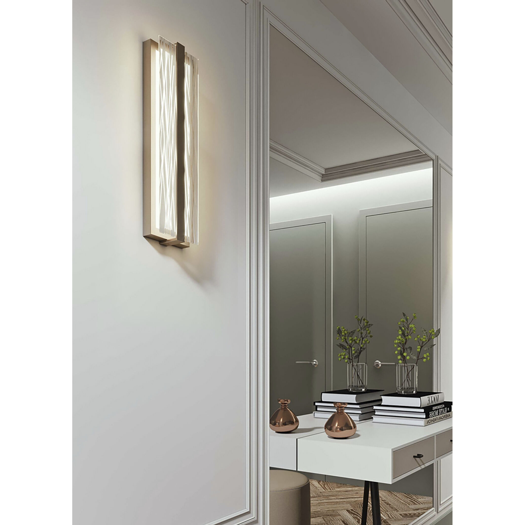 Gallery Wall Sconce Wall Light in Satin Nickel, 20 in