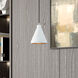 Geneva 1 Light 7 inch White with Brushed Nickel Accents Mini Pendant Ceiling Light