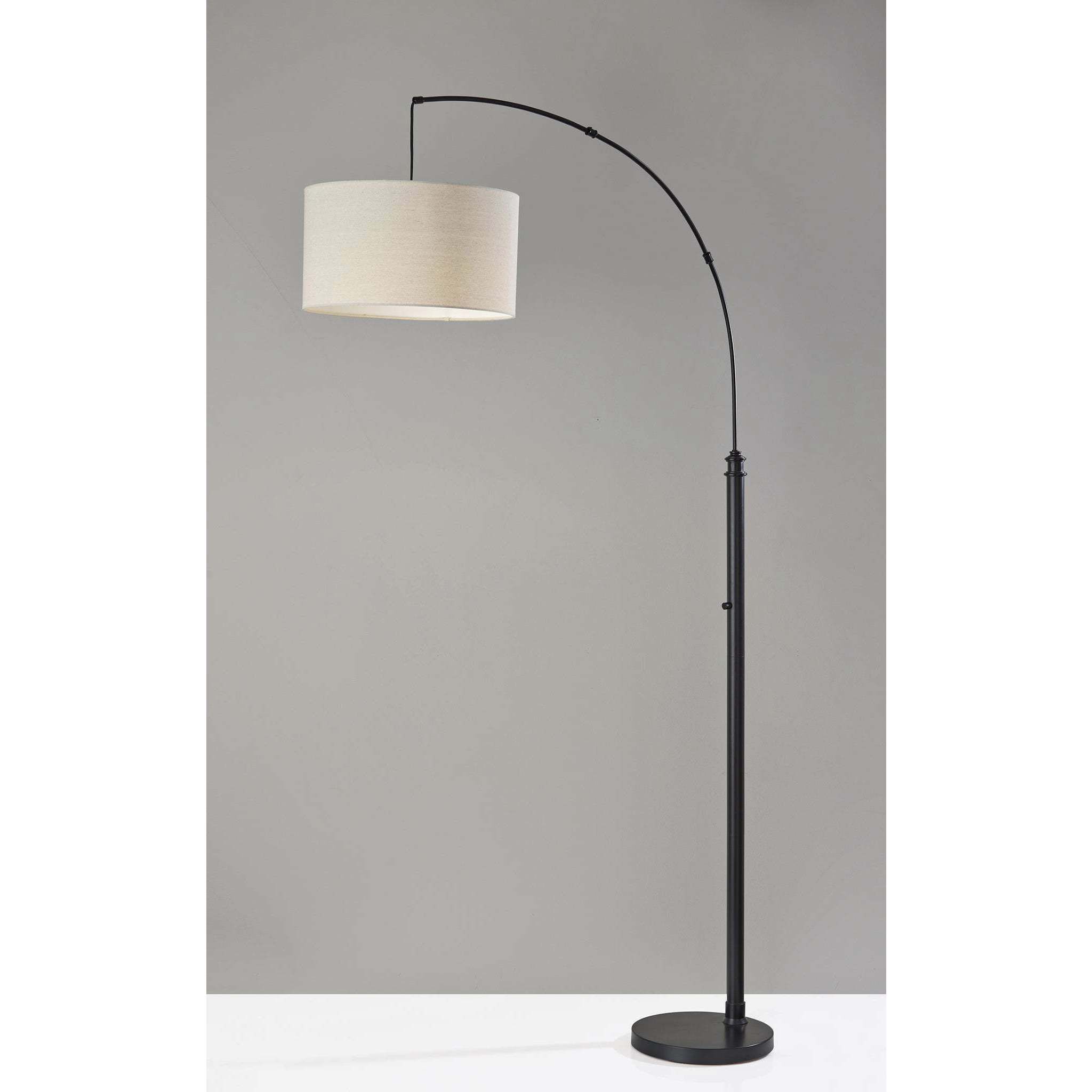 Barton 75.5 inch 100.00 watt Black Arc Floor Lamp Portable Light, Simplee Adesso