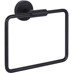 Varen 9 inch Matte Black Towel Ring