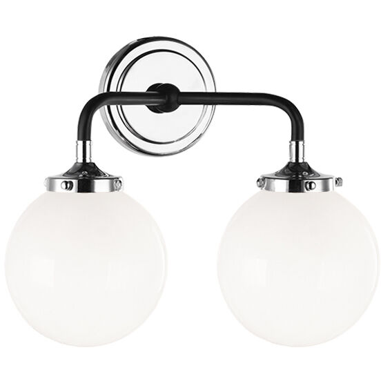 Particles Wall Sconce Wall Light in Chrome and Opal Glass