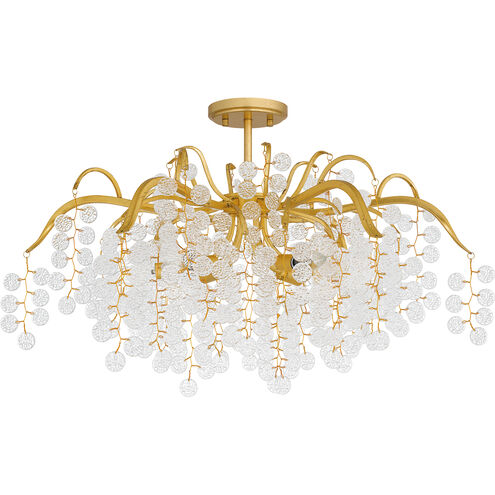 Maple 6 Light 29 inch Gold Leaf Semi-Flush Mount Ceiling Light, Extra Large