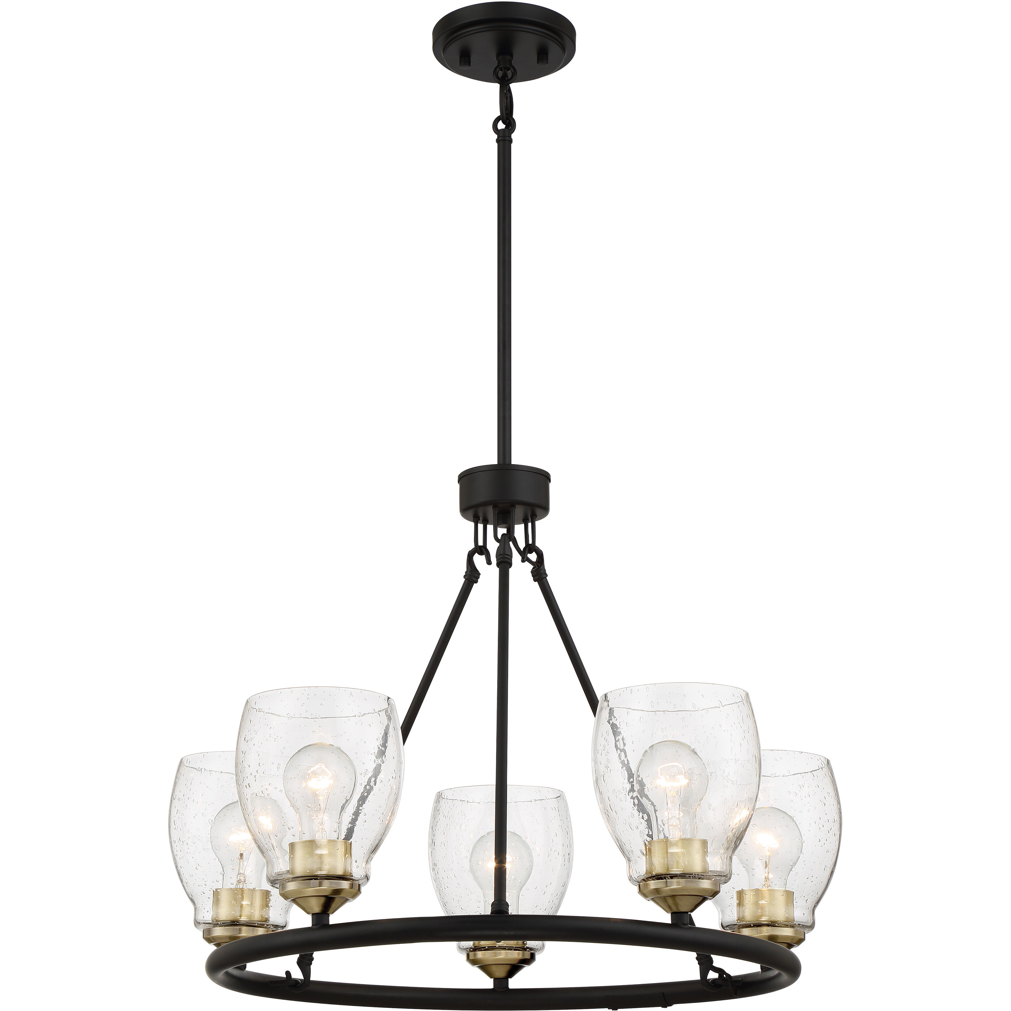 Winsley 5 Light 24 inch Coal And Stained Brass Chandelier Ceiling Light in Coal/Stained Brass