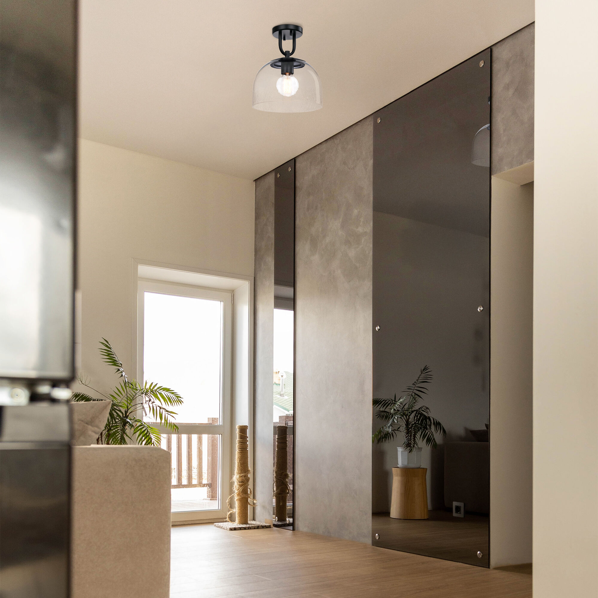 Astra LED 11.75 inch Matte Black Semi-Flush Mount Ceiling Light