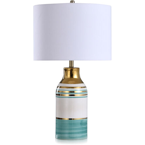 Cameron 30 inch 150.00 watt Mint and White and Gold Table Lamp Portable Light