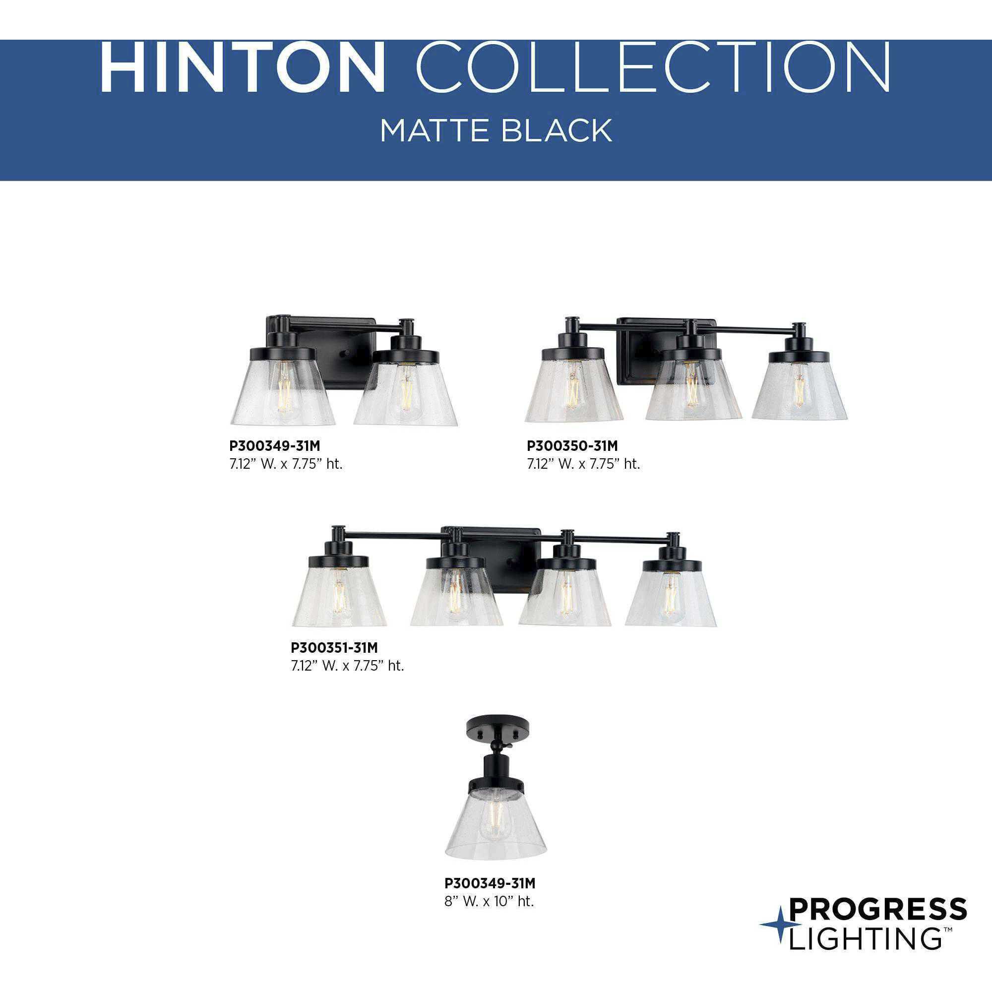 Hinton 2 Light 16 inch Matte Black Bath Vanity Wall Light