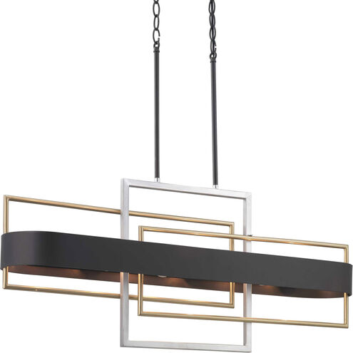 Adagio 6 Light 38 inch Matte Black Island Chandelier Ceiling Light, Design Series