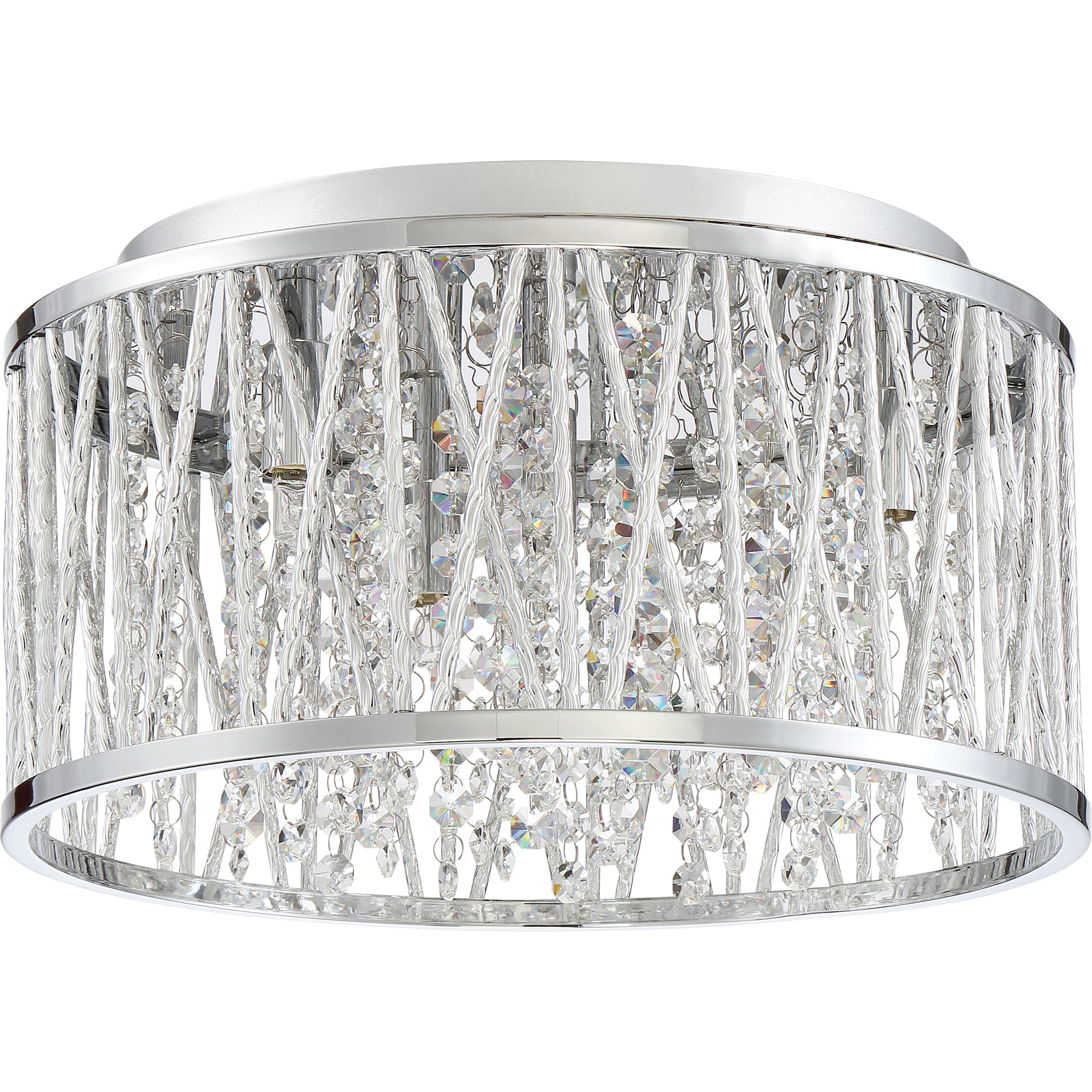 Crystal Cove 4 Light 14 inch Polished Chrome Flush Mount Ceiling Light