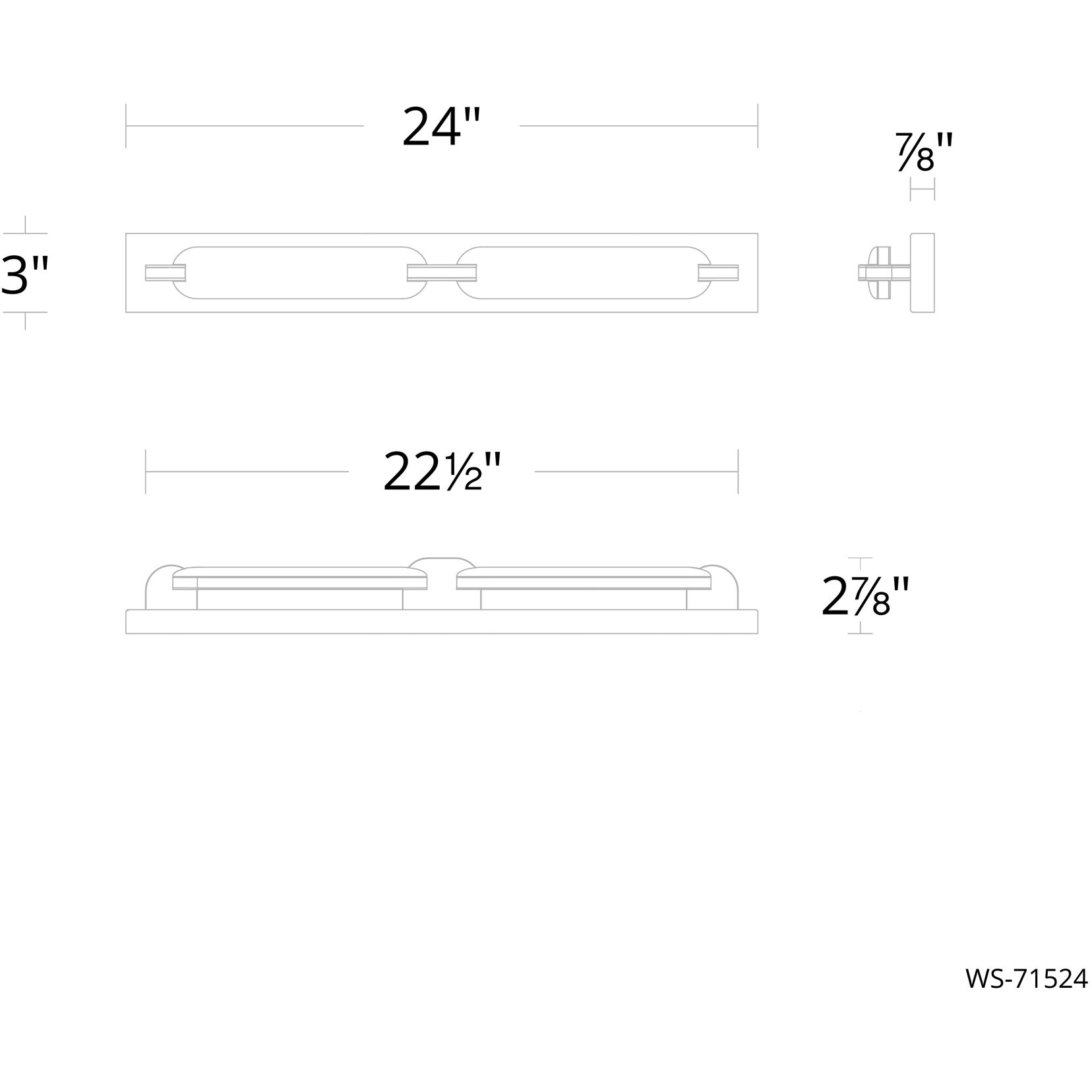 Spectacle LED 24 inch Aged Brass Bath Vanity & Wall Light in 4000K, dweLED