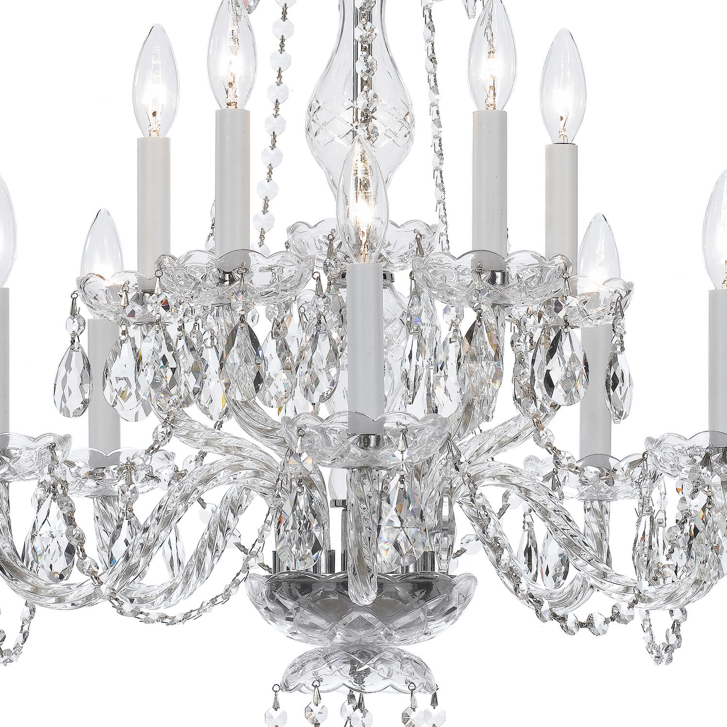 Traditional Crystal 10 Light 23 inch Polished Chrome Chandelier Ceiling Light in Clear Hand Cut
