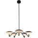 Redding LED 31 inch Matte Black with White and Brass Accent Chandelier Ceiling Light