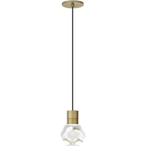 Sean Lavin Kira LED 7.1 inch Natural Brass Line-Voltage Pendant Ceiling Light in LED 90 CRI 3000K, Black Cord