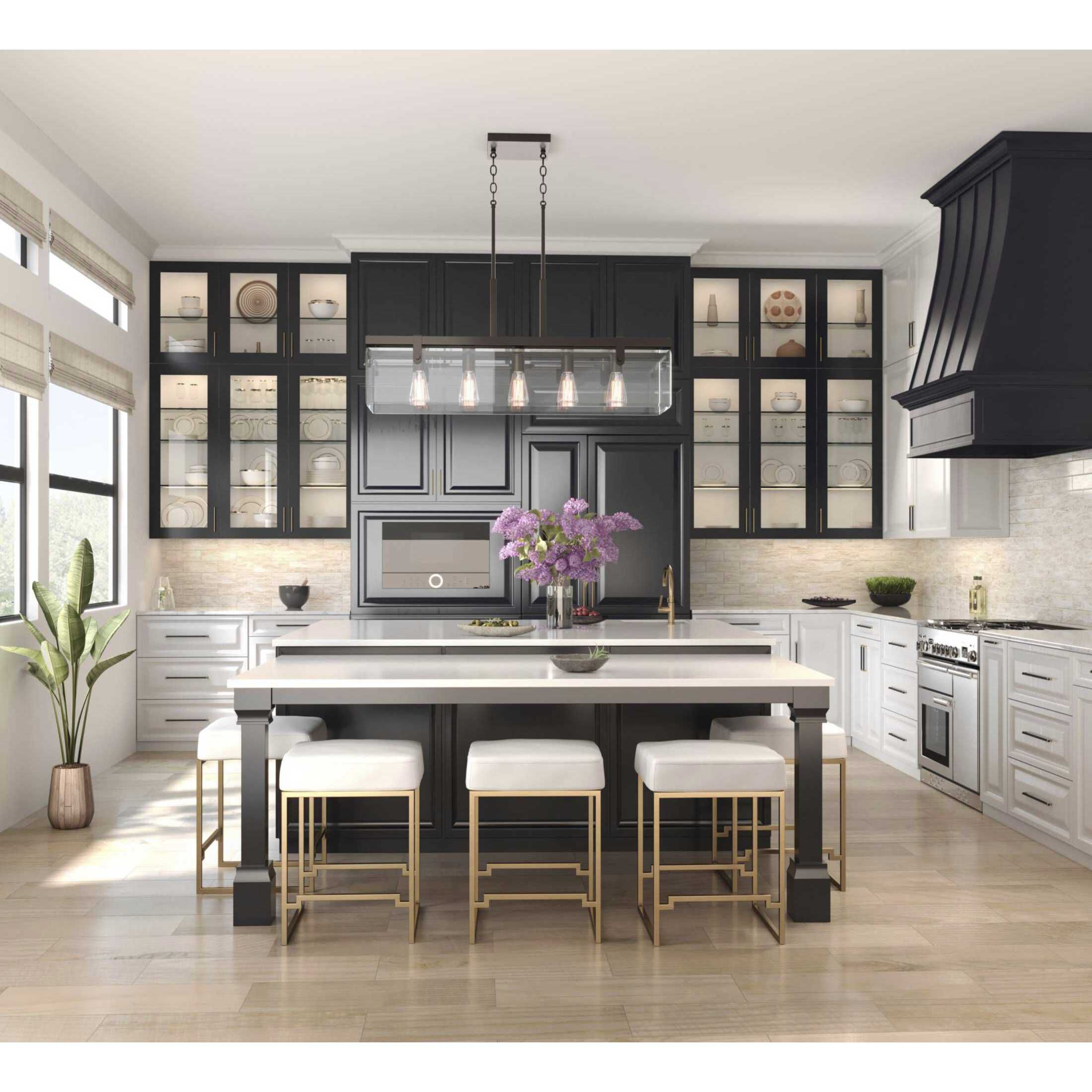 Glayse 5 Light 37 inch Antique Bronze Linear Chandelier Ceiling Light, Design Series