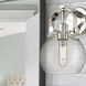 Pilaster II Sphere Sconce Wall Light in Polished Nickel, Clear Glass