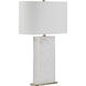 Irisa 26.75 inch 100 watt Honed White and Antique Brushed Brass Table Lamp Portable Light