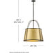 Clarke 4 Light 24.5 inch Black with Lacquered Dark Brass accents Chandelier Ceiling Light