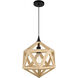Lante 1 Light 13 inch Black and Wood Pendant Ceiling Light
