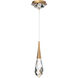 Beyond Hibiscus LED 5.9 inch Aged Brass Pendant Ceiling Light, Beyond
