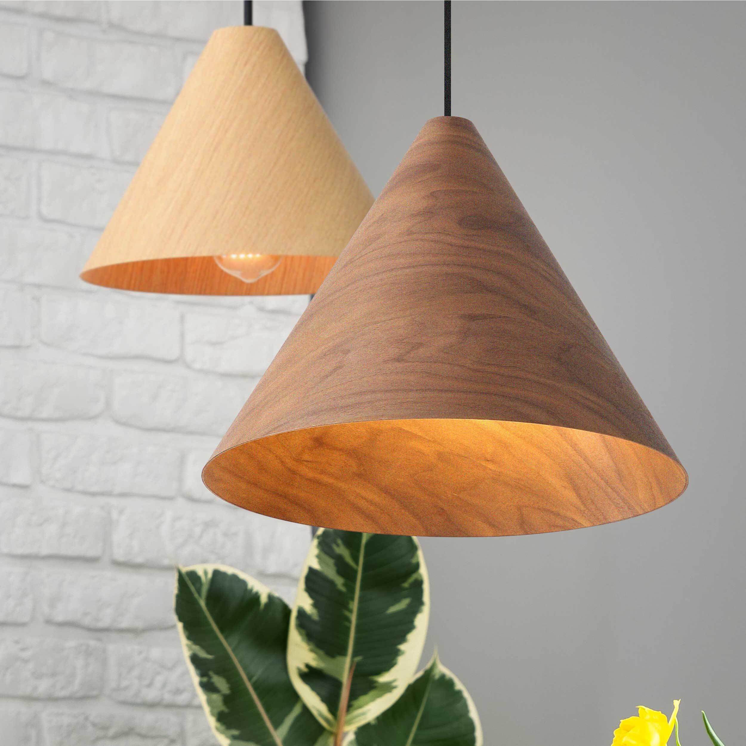 Conique Pendant Ceiling Light in Light Walnut