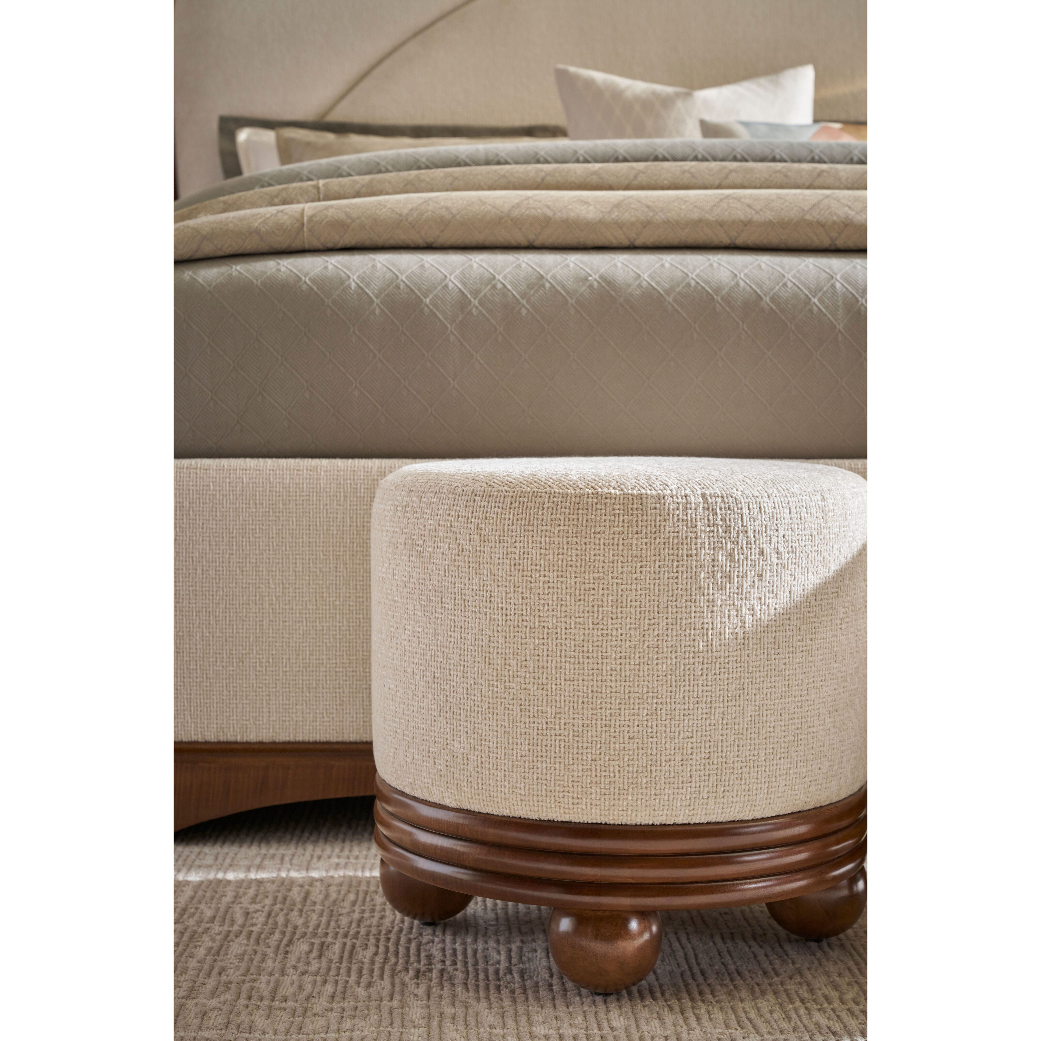 Origins 18 inch Landmark Ottoman, Wooden, Upholstered