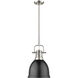 Yep Duncan 1 Light 8.88 inch Pewter Pendant Ceiling Light in Matte Black, Small