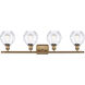 Ballston Small Waverly 4 Light 36 inch Brushed Brass Bath Vanity Light Wall Light, Ballston