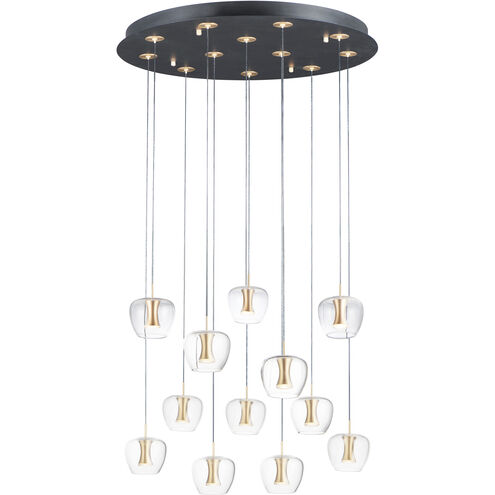 Newton LED 27.5 inch Black and Gold Multi-Light Pendant Ceiling Light