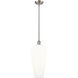 Ballston Chelsea 1 Light 8 inch Brushed Satin Nickel Mini Pendant Ceiling Light in White Glass