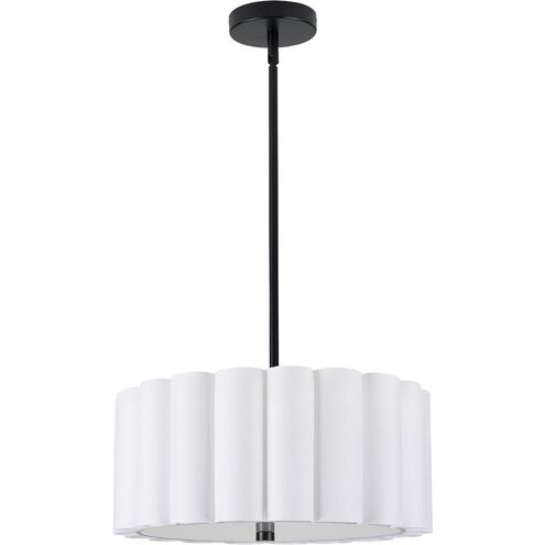 Pacifica LED 16 inch Matte Black Pendant Ceiling Light in White