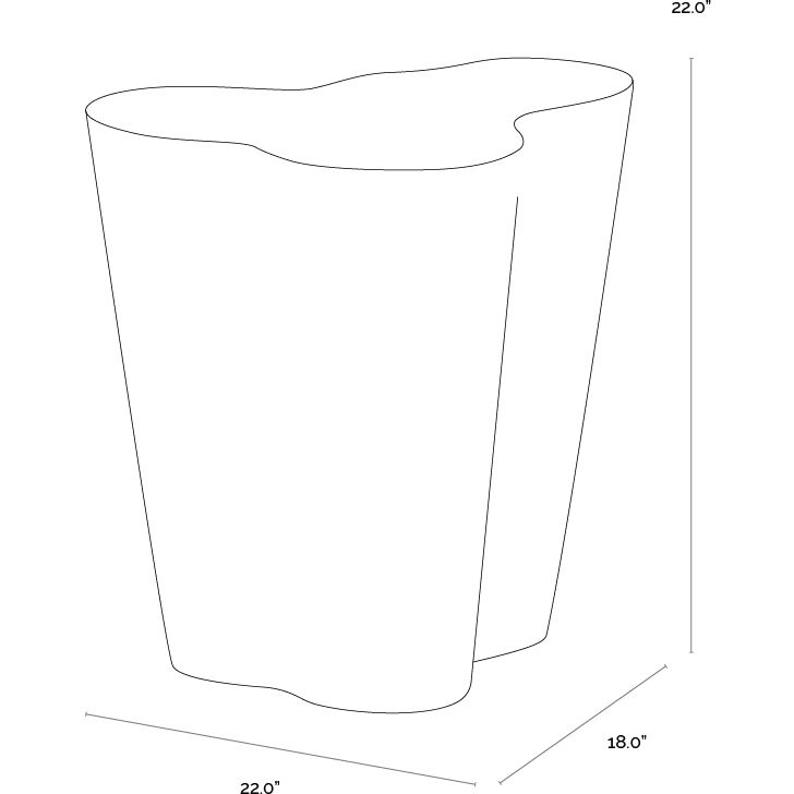 Ava 22 X 22 inch Marble Look Outdoor Side Table, Large