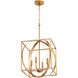 Fort Worth 4 Light 16 inch Gold Leaf Pendant Ceiling Light