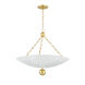 Amali 3 Light 26 inch Vintage Gold Leaf/Soft White Pendant Ceiling Light