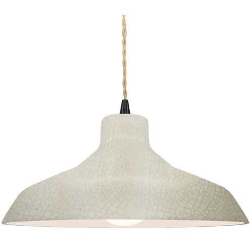 Radiance 1 Light 15.5 inch White Crackle and Matte Black Pendant Ceiling Light