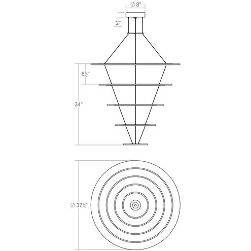 Arctic Rings LED 37 inch Bright Satin Aluminum Ring Pendant Ceiling Light
