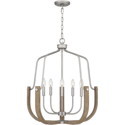 Challis 5 Light 25 inch Antique Nickel Chandelier Ceiling Light