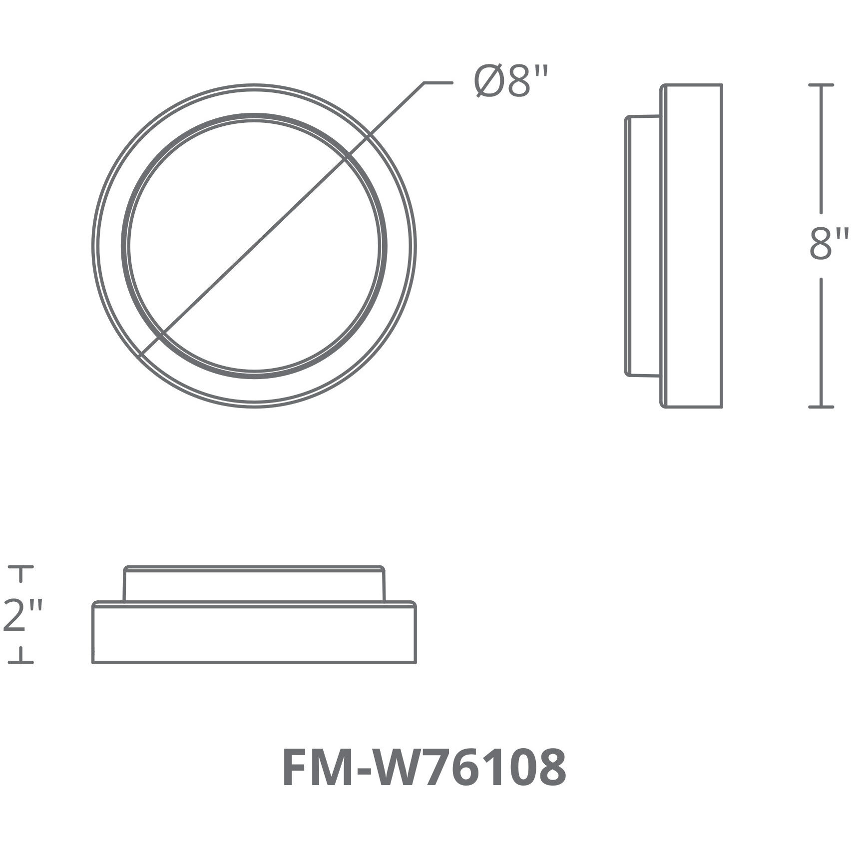 Kind LED 8 inch Stainless Steel Flush Mount Ceiling Light in 3500K