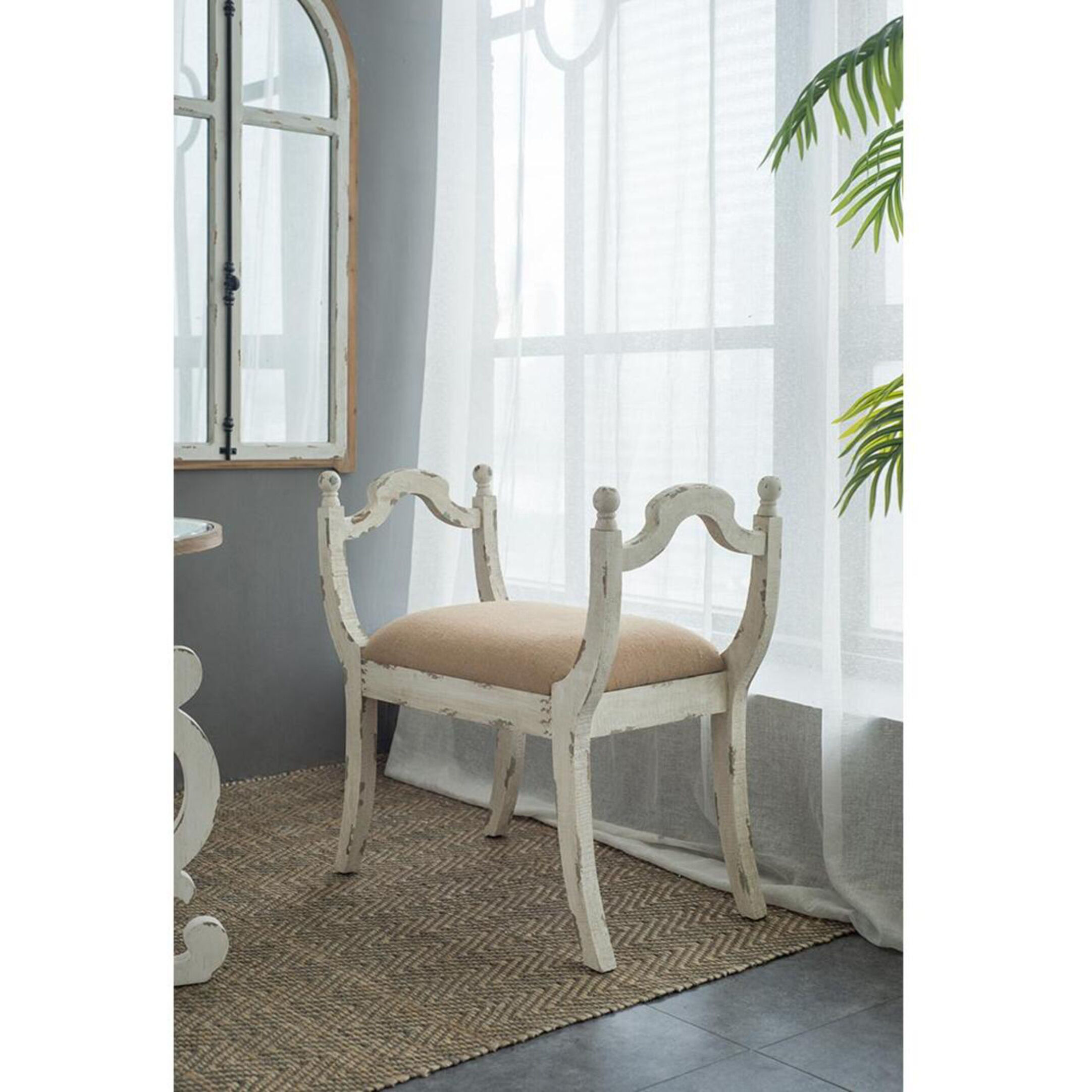 Anita White/Beige Bench