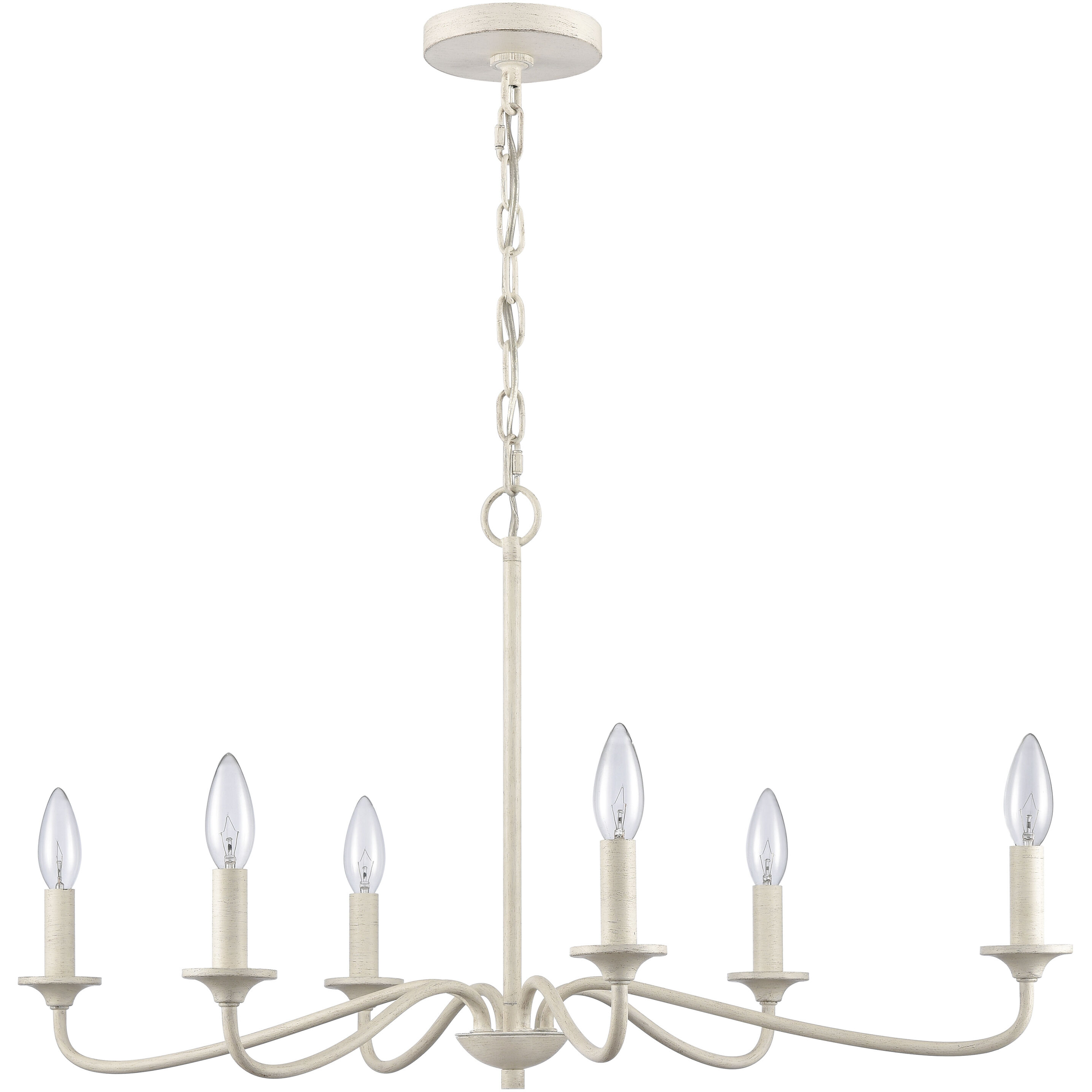Quinn 6 Light 30 inch Antique White Chandelier Ceiling Light